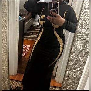 Women evening long sleeve dress